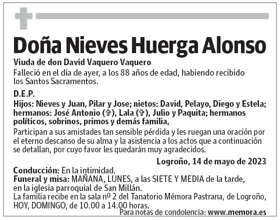 Doña Nieves Huerga Alonso