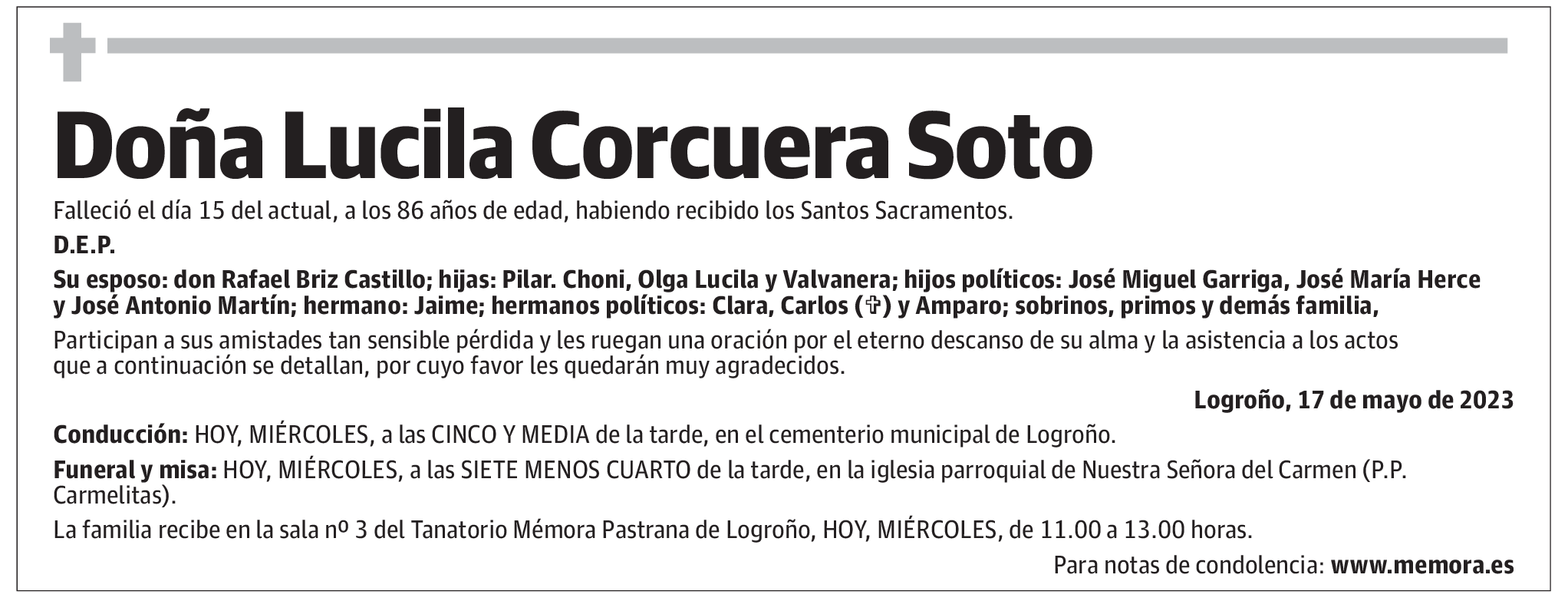 Doña Lucila Corcuera Soto