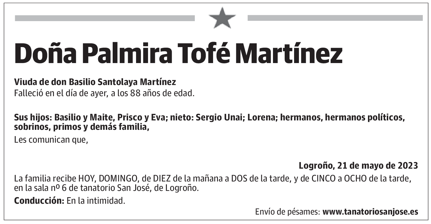 Doña Palmira Tofé Martínez
