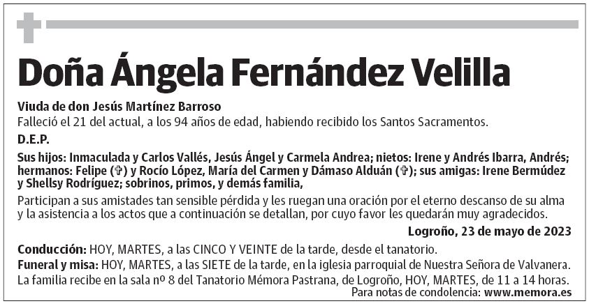 Doña Ángela Fernández Velilla