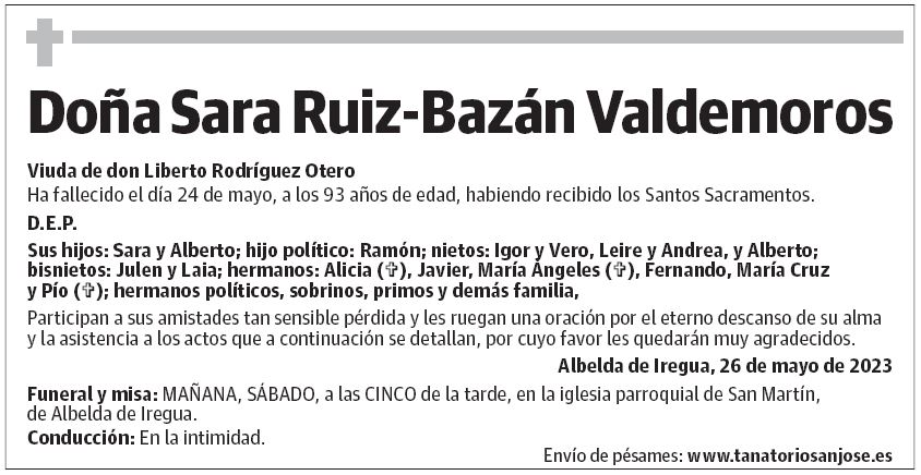 Doña Sara Ruiz-Bazán Valdemoros