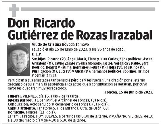 Don Ricardo Gutiérrez de Rozas Irazabal