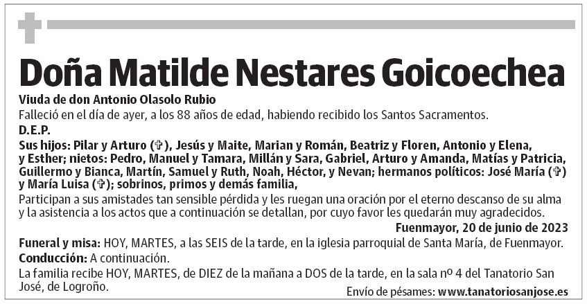 Doña Matilde Nestares Goicoechea