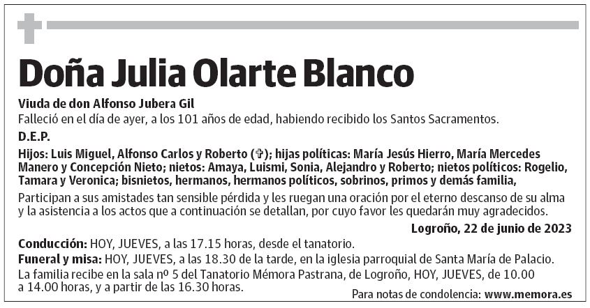 Doña Julia Olarte Blanco