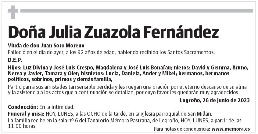 Doña Julia Zuazola Fernández