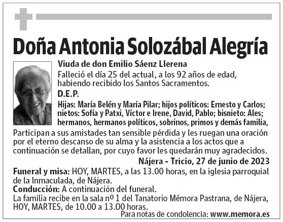 Doña Antonia Solozábal Alegría