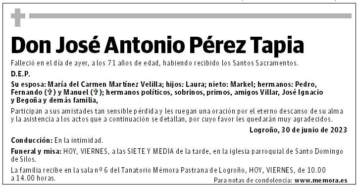 Don José Antonio Pérez Tapia