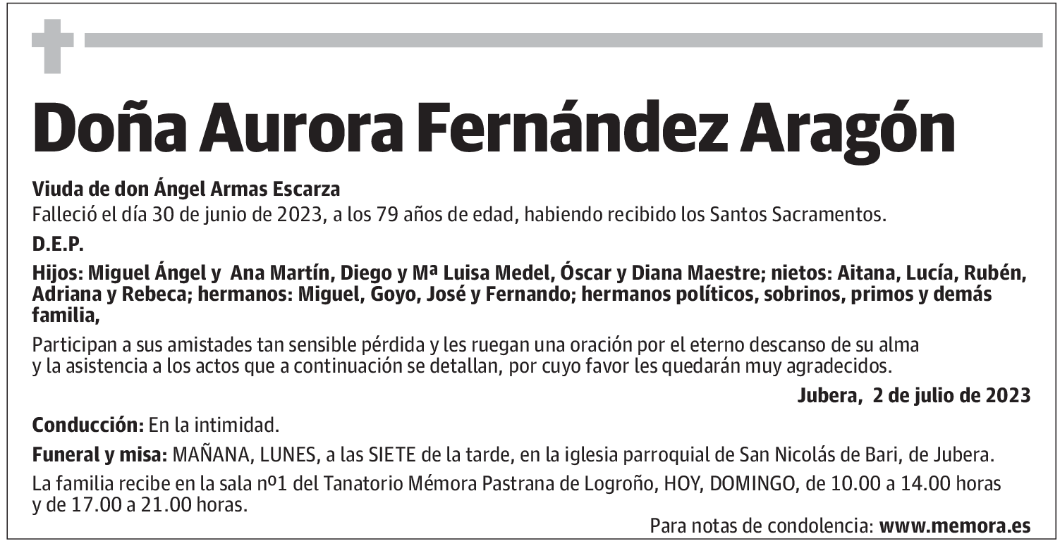 Doña Aurora Fernández Aragón