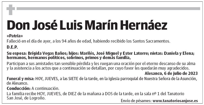 Don José Luis Marín Hernáez