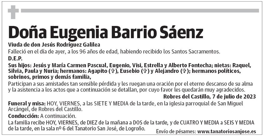 Doña Eugenia Barrio Sáenz