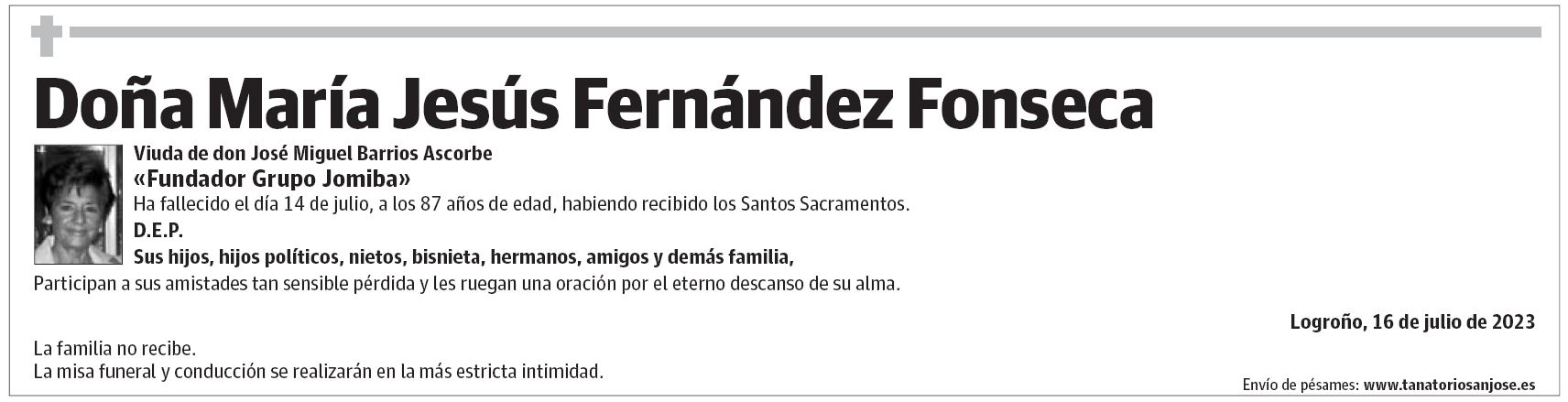 Doña María Jesús Fernández Fonseca