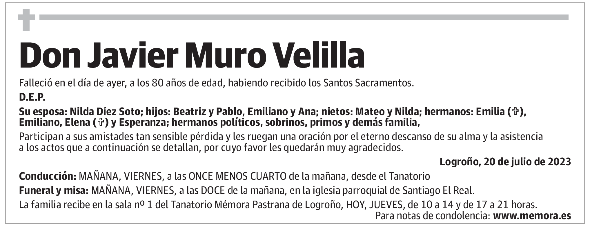 Don Javier Muro Velilla