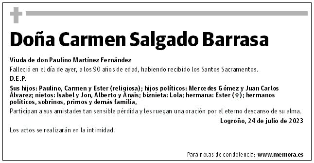 Doña Carmen Salgado Barrasa