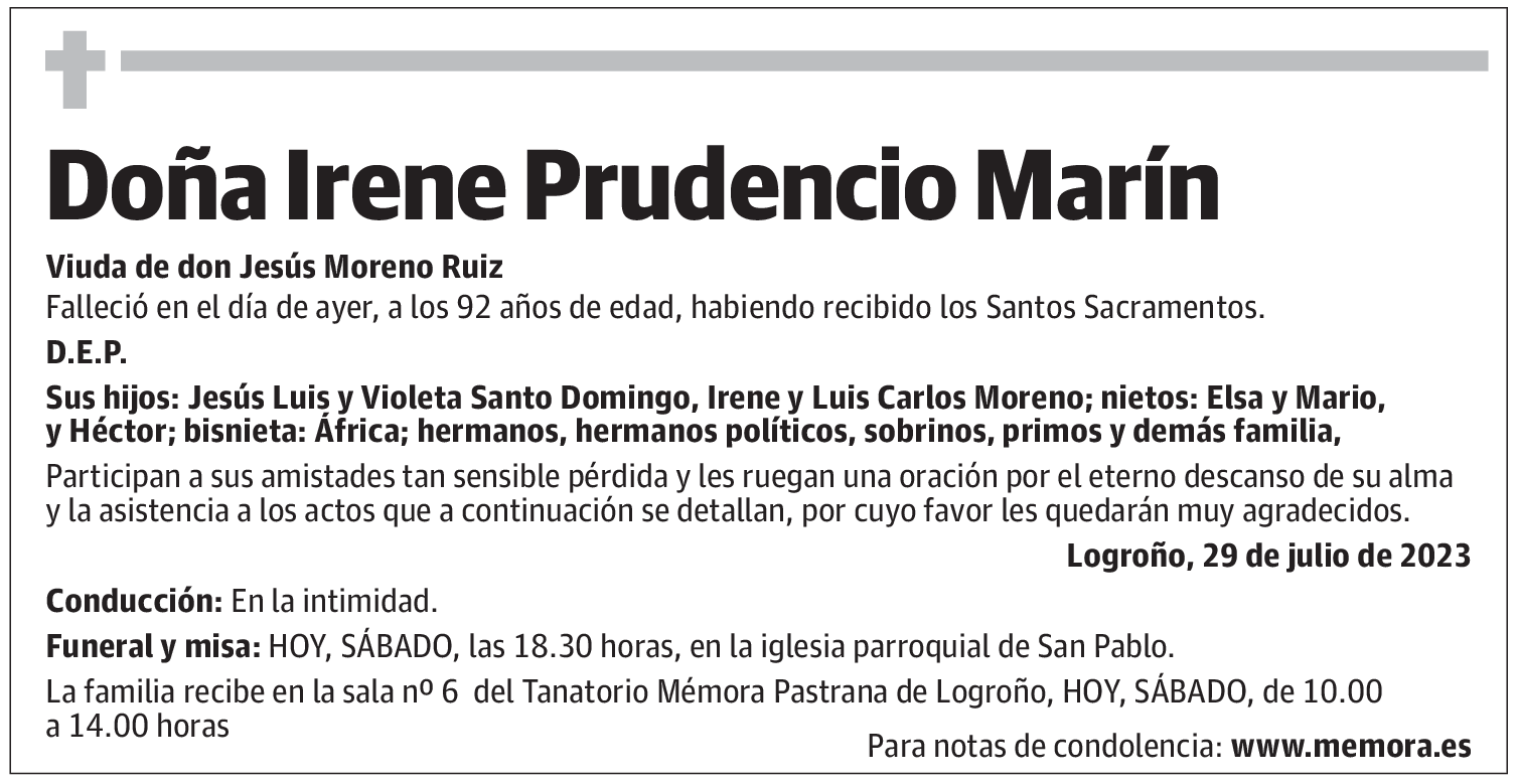 Doña Irene Prudencio Marín