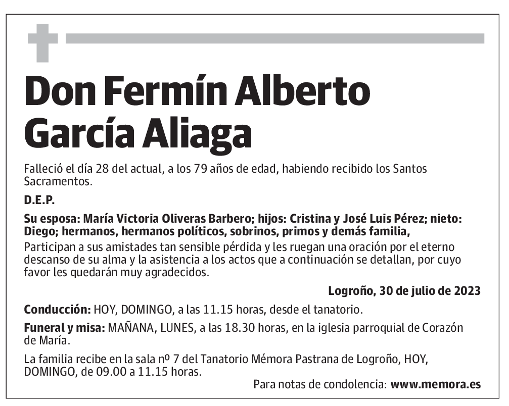 Don Fermín Alberto García Aliaga