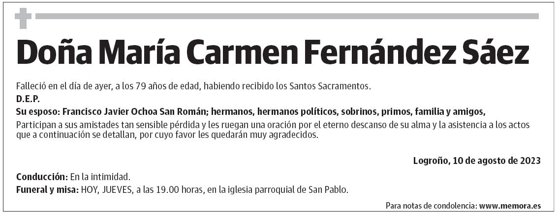 Doña María Carmen Fernández Sáez