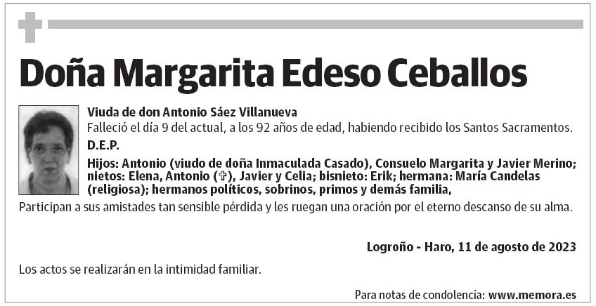 Doña Margarita Edeso Ceballos