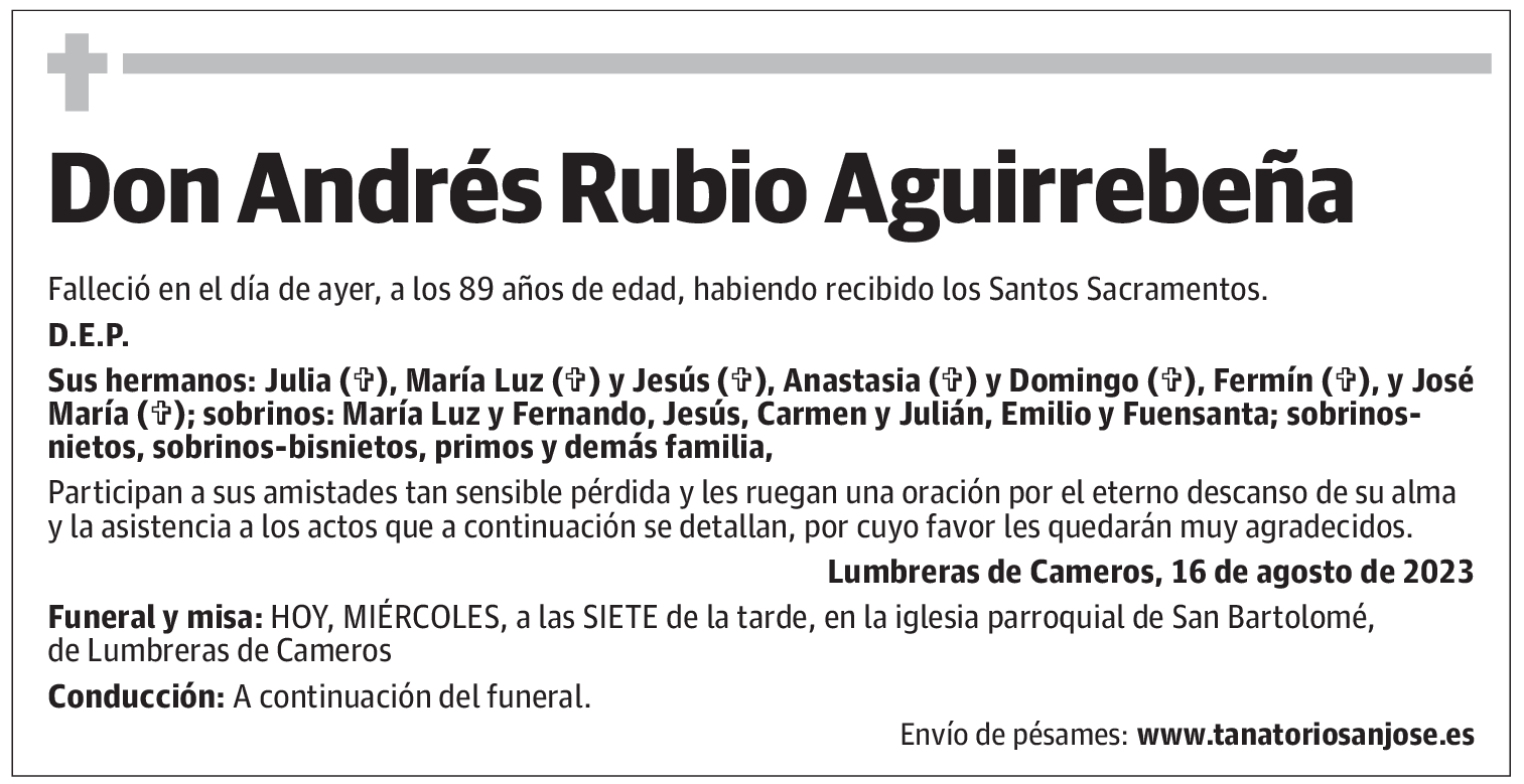 Don Andrés Rubio Aguirrebeña