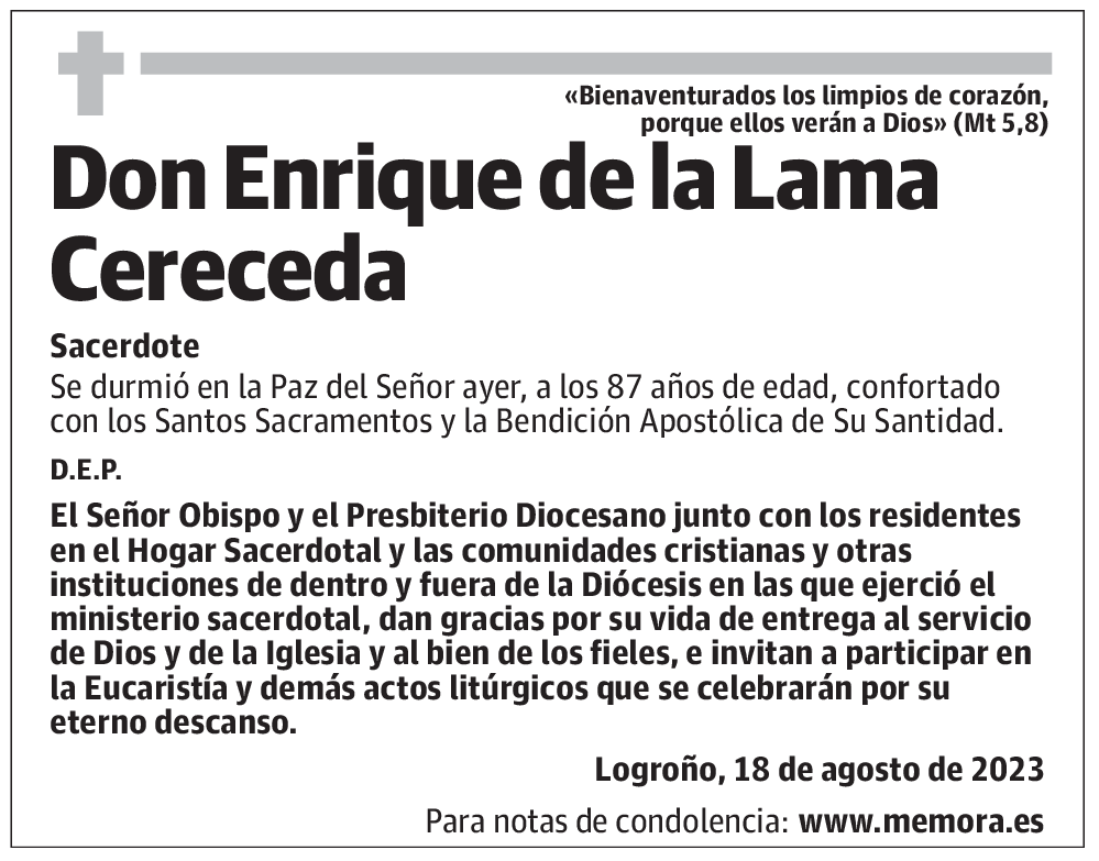 Don Enrique de la Lama Cereceda