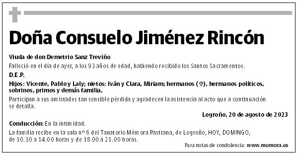 Doña Consuelo Jiménez Rincón
