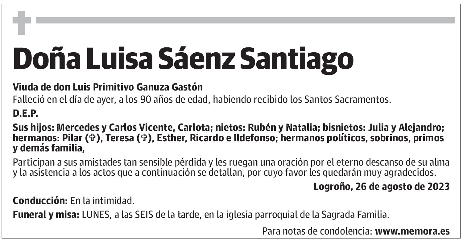 Doña Luisa Sáenz Santiago