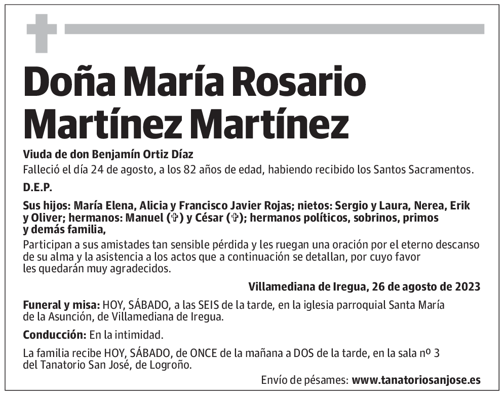 Doña María Rosario Martínez Martínez