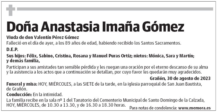 Doña Anastasia Imaña Gómez