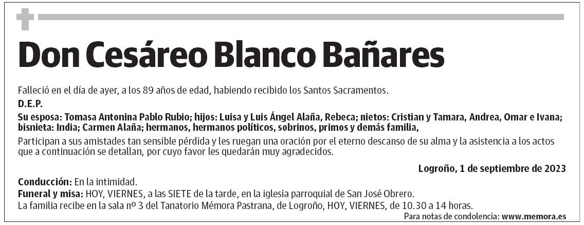 Don Cesáreo Blanco Bañares