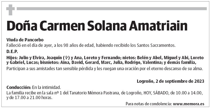 Doña Carmen Solana Amatriain