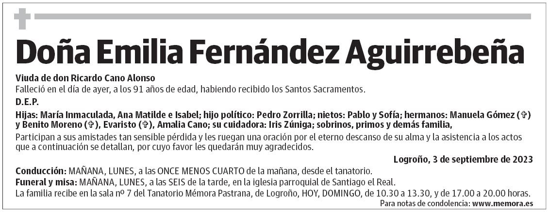 Doña Emilia Fernández Aguirrebeña