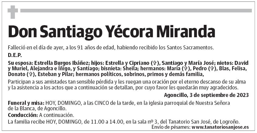 Don Santiago Yécora Miranda