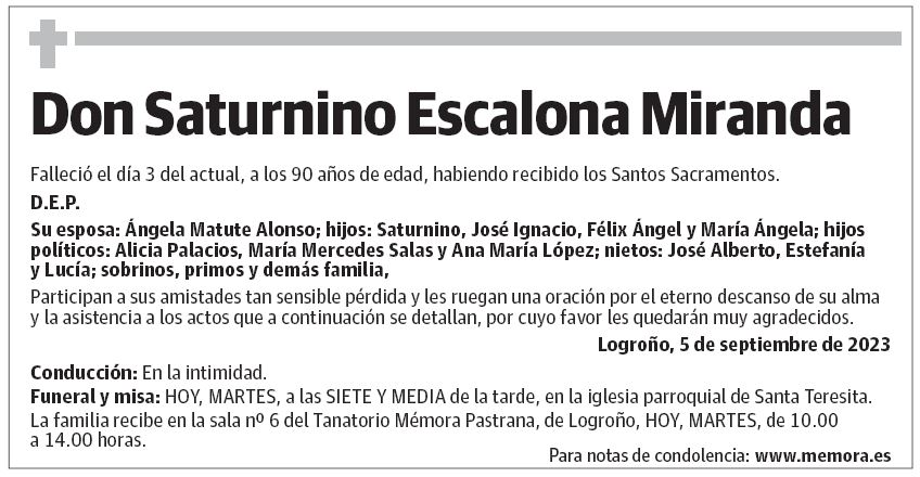 Don Saturnino Escalona Miranda