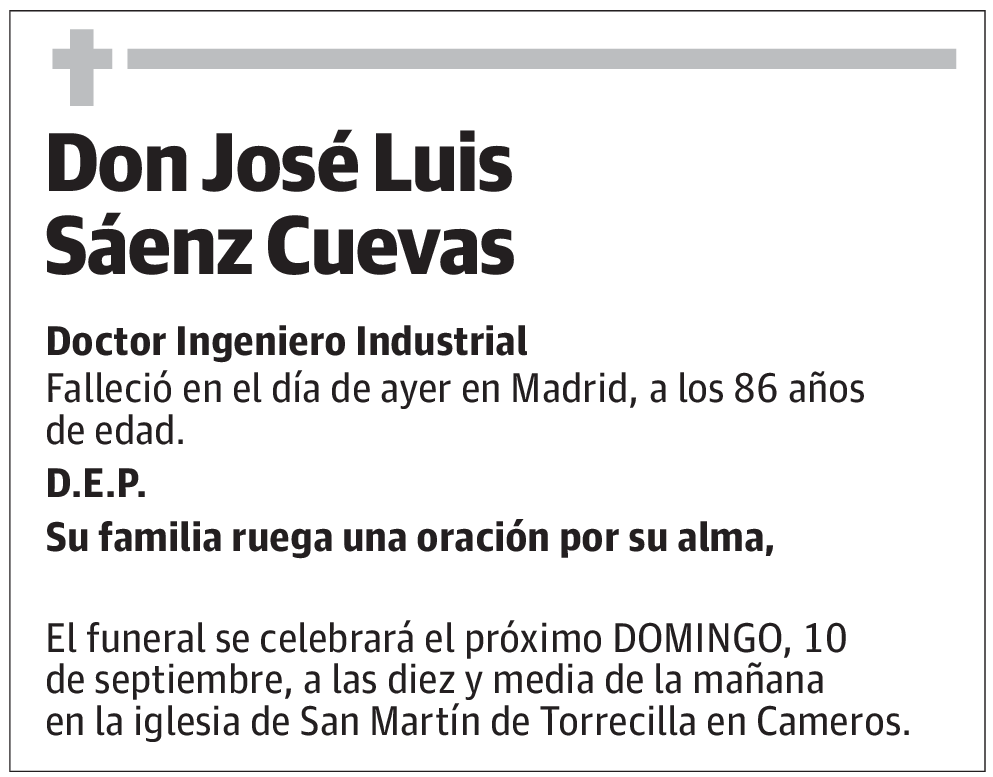 Don José Luis Sáenz Cuevas