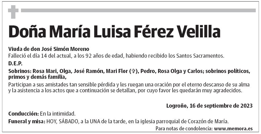 Doña María Luisa Férez Velilla