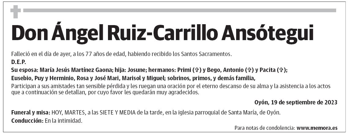 Don Ángel Ruiz-Carrillo Ansótegui