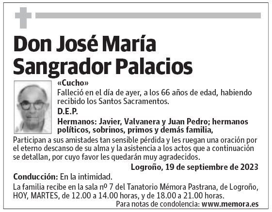 Don José María Sangrador Palacios