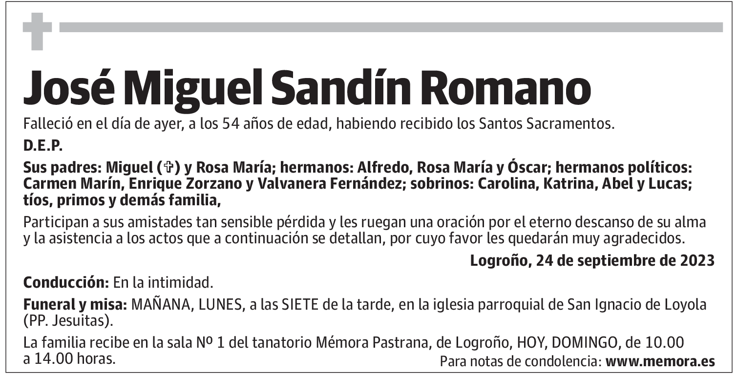 José Miguel Sandín Romano