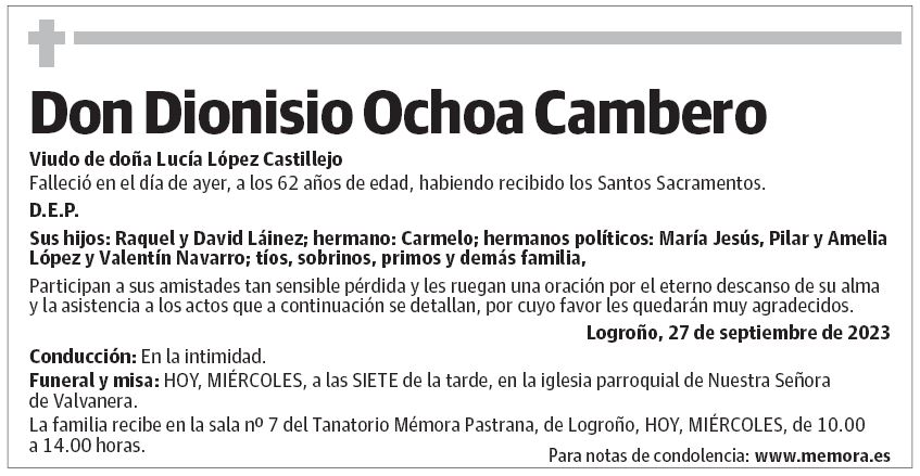 Don Dionisio Ochoa Cambero