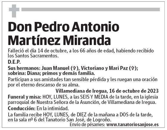 Don Pedro Antonio Martínez Miranda