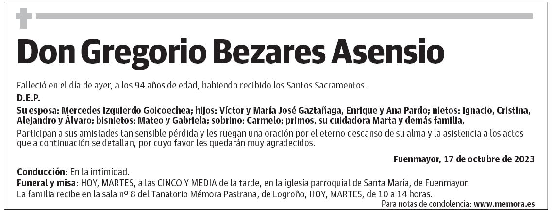 Don Gregorio Bezares Asensio