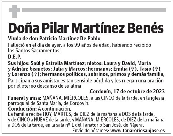 Doña Pilar Martínez Benés