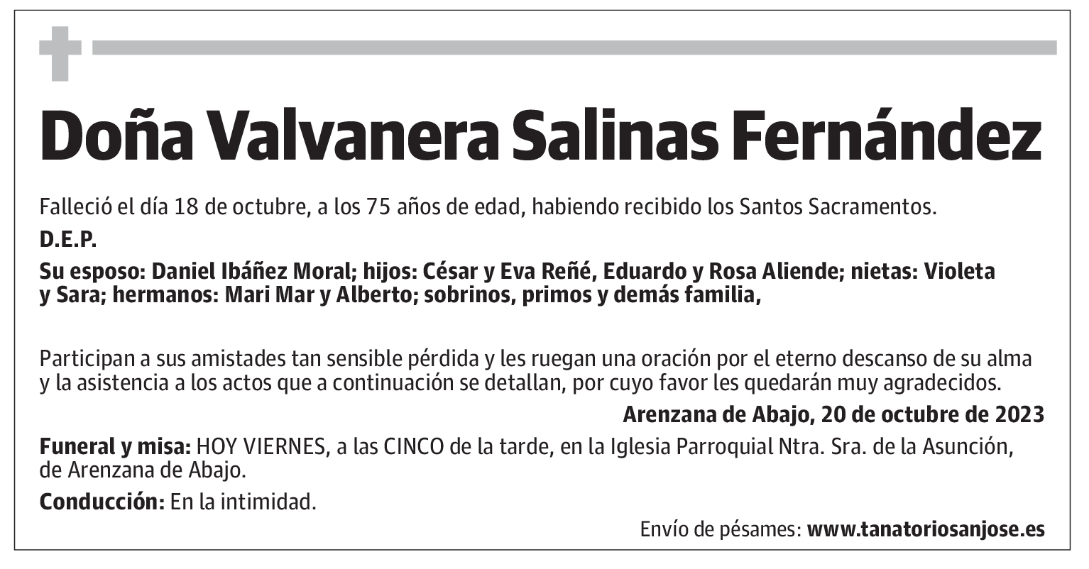 Doña Valvanera Salinas Fernández