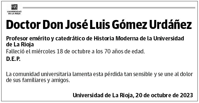 Don José Luis Gómez Urdáñez