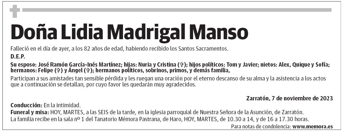 Doña Lidia Madrigal Manso
