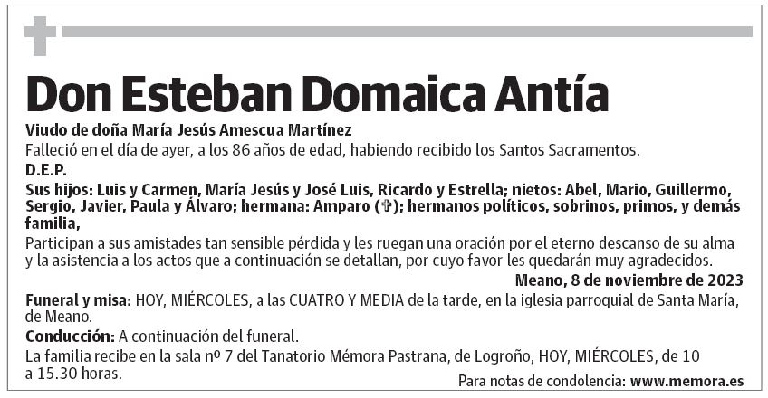 Don Esteban Domaica Antía