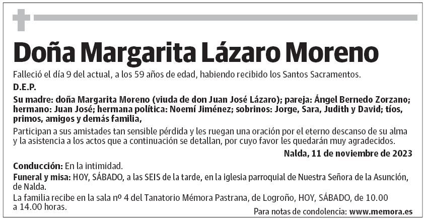Doña Margarita Lázaro Moreno