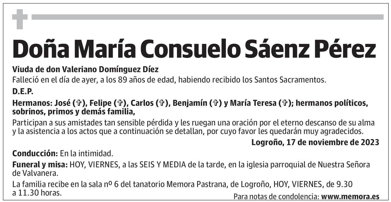 Doña María Consuelo Sáenz Pérez