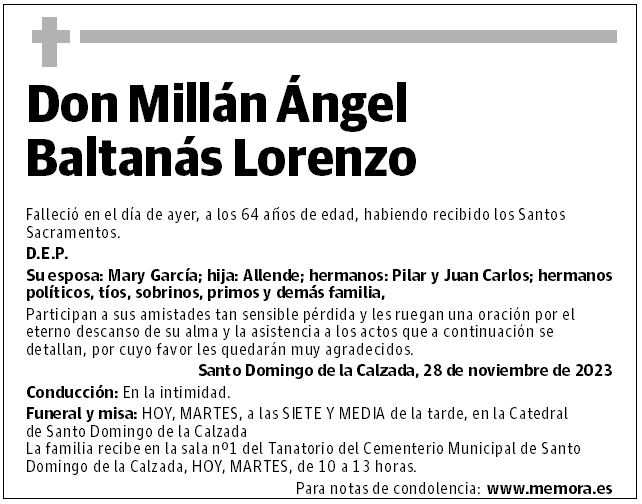 Don Millán Ángel Baltanás Lorenzo