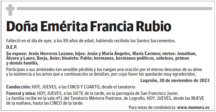 Doña Emérita Francia Rubio