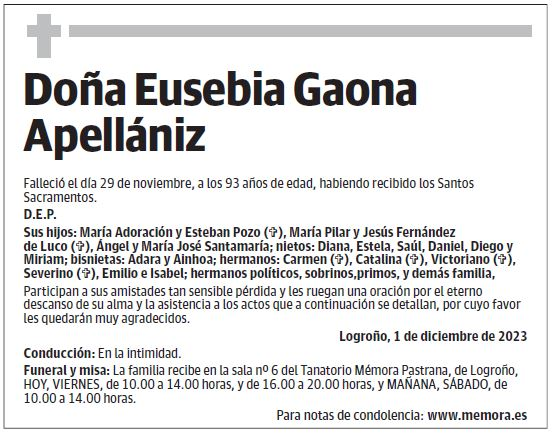 Doña Eusebia Gaona Apellániz